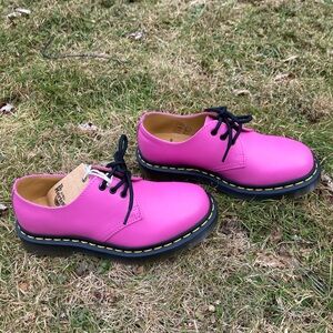 NEW Dr. Martens 1461 Smooth Leather Oxford Lace-Up Shoes Pink Leather Loafers